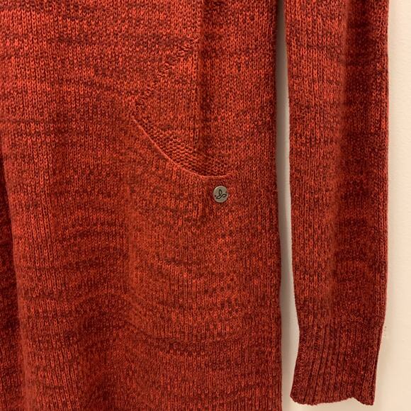 Prana Dress Women M Terracota Archer Sweater Pockets Snap Buttons Mock Neck - Picture 6 of 9